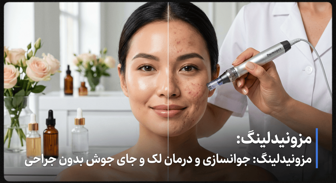 تصویر شاخص برای مقاله مزونیدلینگ چیست؟ جوانسازی و درمان لک و جای جوش بدون جراحی