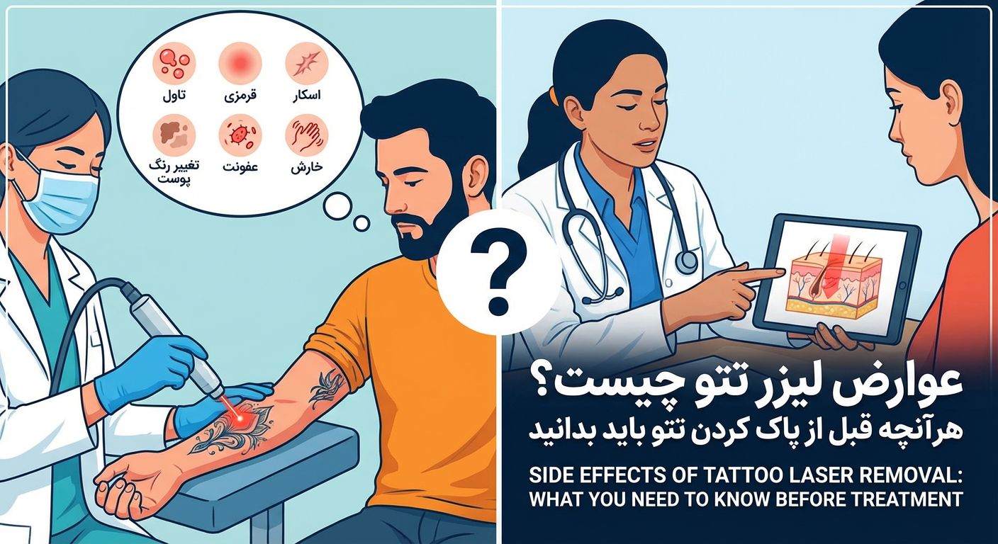 عوارض لیزر تتو چیست؟ هرآنچه قبل از پاک کردن تتو باید بدانید