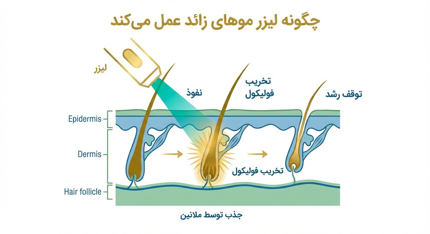 لیزر موهای زائد چگونه عمل می‌کند